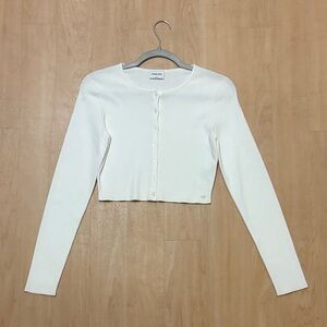 Sunday Best White Cropped Cardigan